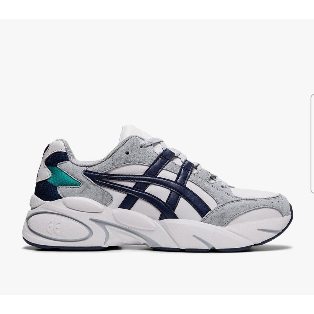 Men's Asics Gel sz 9.5 Suede BND White PEACOAT Running Shoes Sneakers Walking